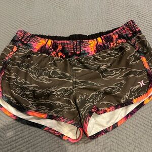 Hurley Black and Pink Athletic Shorts Lightweight Moisture-Wicking